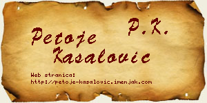 Petoje Kasalović vizit kartica